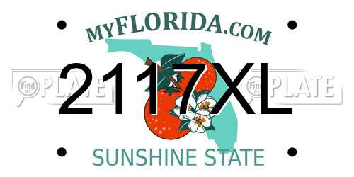2117XL Florida License Plate