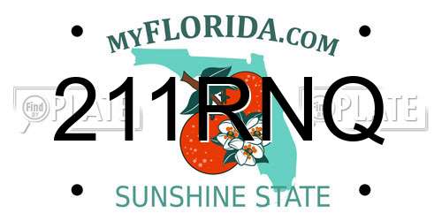 211RNQ Florida License Plate