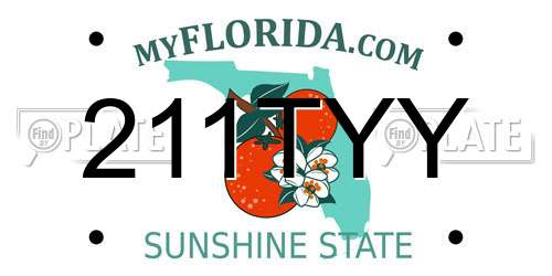 211TYY Florida License Plate