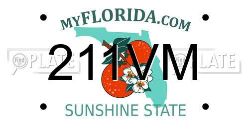 211VM Florida License Plate
