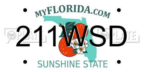 211WSD Florida License Plate