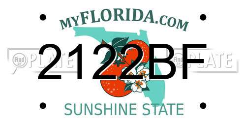 2122BF Florida License Plate