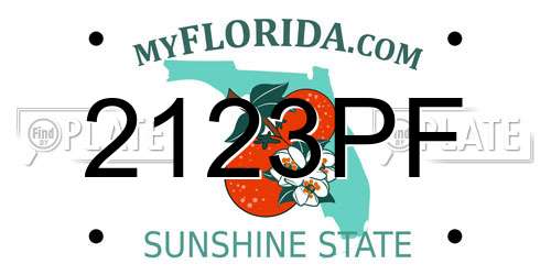 2123PF Florida License Plate