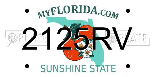 2125RV Florida License Plate
