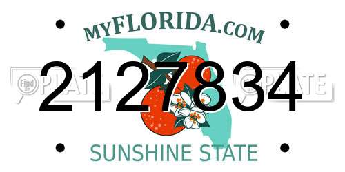 2127834 Florida License Plate