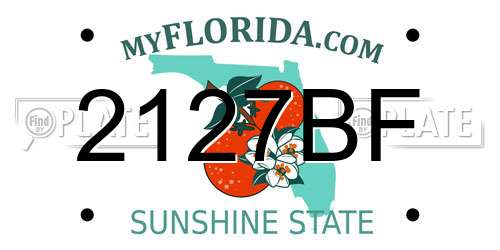 2127BF Florida License Plate