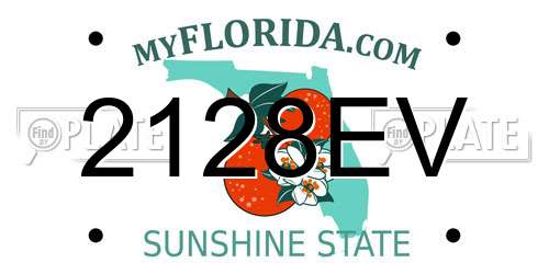 2128EV Florida License Plate