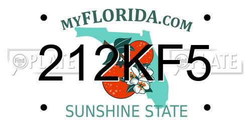 212KF5 Florida License Plate