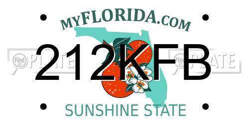 212KFB Florida License Plate