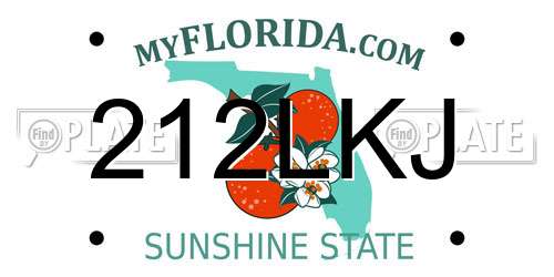 212LKJ Florida License Plate