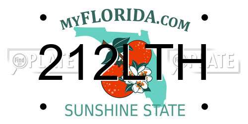 212LTH Florida License Plate