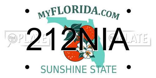 212NIA Florida License Plate