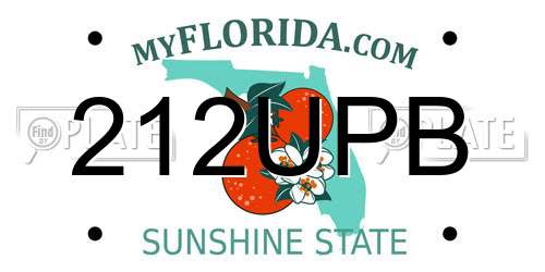 212UPB Florida License Plate