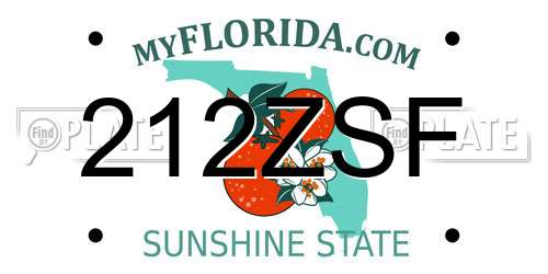 212ZSF Florida License Plate