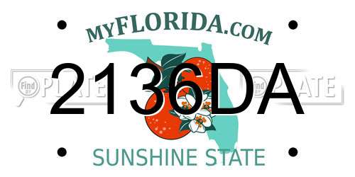 2136DA Florida License Plate