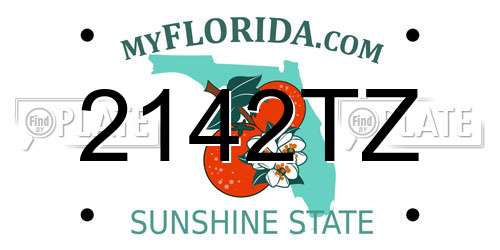 2142TZ Florida License Plate