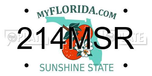 214MSR Florida License Plate