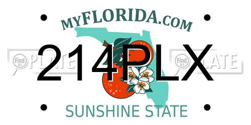 214PLX Florida License Plate