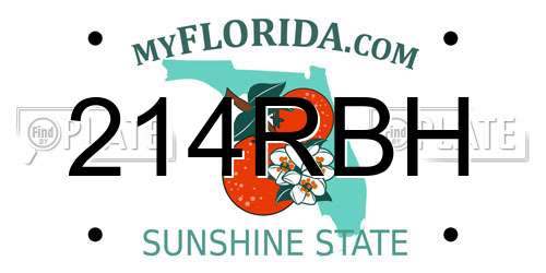 214RBH Florida License Plate