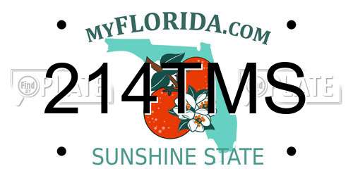 214TMS Florida License Plate