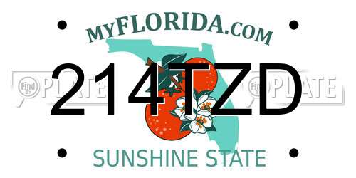 214TZD Florida License Plate