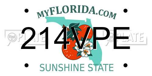 214VPE Florida License Plate