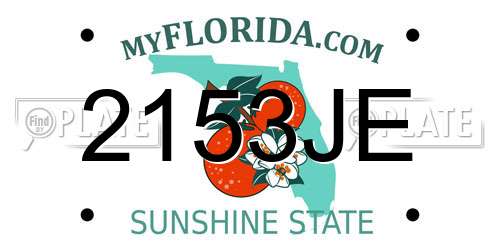 2153JE Florida License Plate