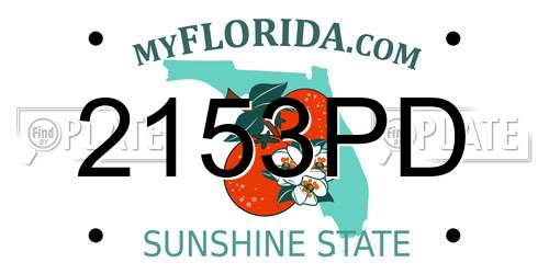 2153PD Florida License Plate