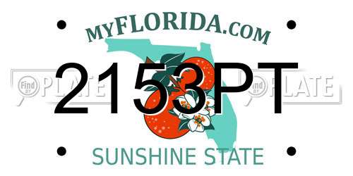 2153PT Florida License Plate