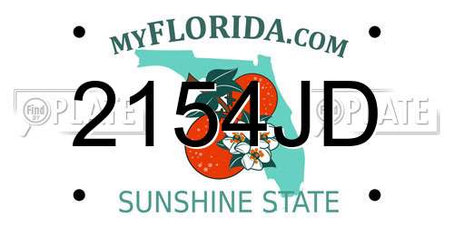 2154JD Florida License Plate