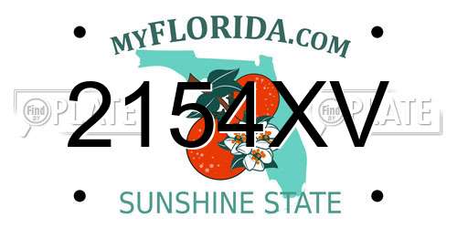2154XV Florida License Plate
