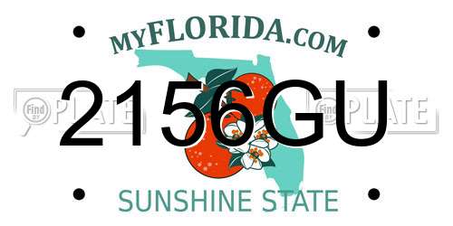 2156GU Florida License Plate