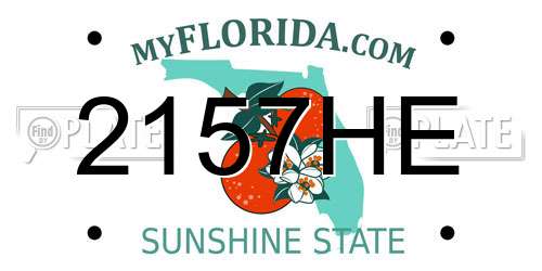 2157HE Florida License Plate