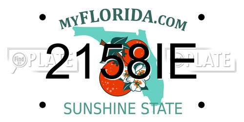 2158IE Florida License Plate