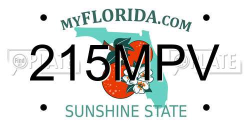 215MPV Florida License Plate