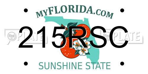 215RSC Florida License Plate