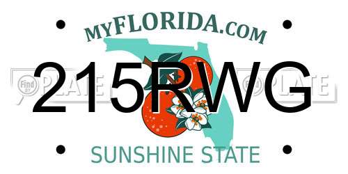 215RWG Florida License Plate