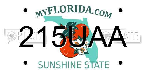 215UAA Florida License Plate