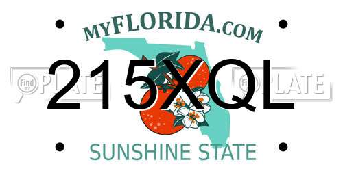 215XQL Florida License Plate