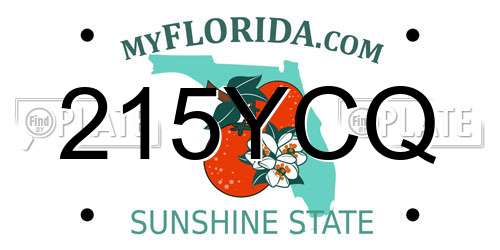 215YCQ Florida License Plate