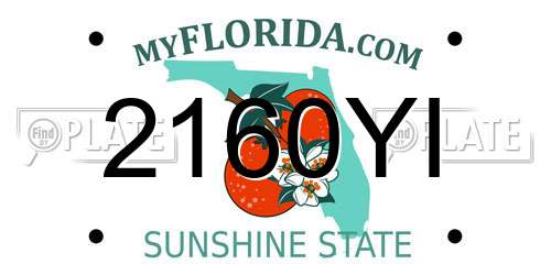 2160YI Florida License Plate