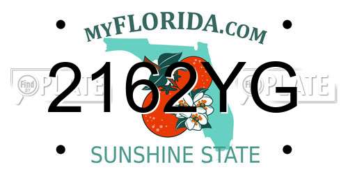 2162YG Florida License Plate
