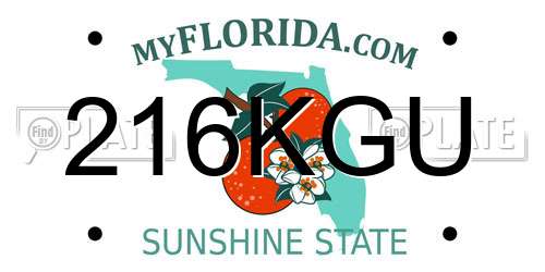 216KGU Florida License Plate