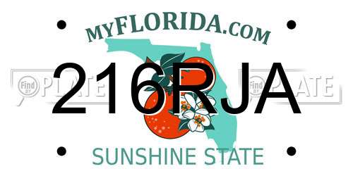 216RJA Florida License Plate