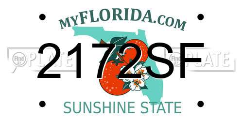 2172SF Florida License Plate
