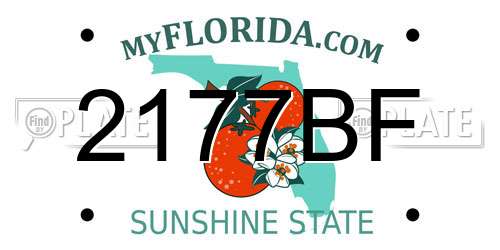 2177BF Florida License Plate