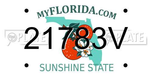 21783V Florida License Plate