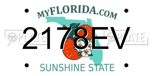 2178EV Florida License Plate