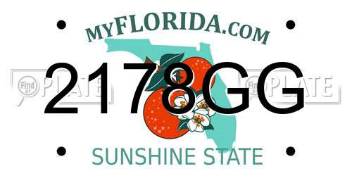 2178GG Florida License Plate