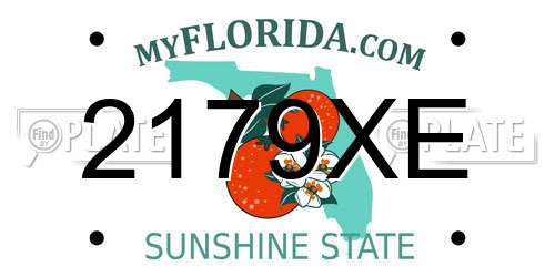 2179XE Florida License Plate